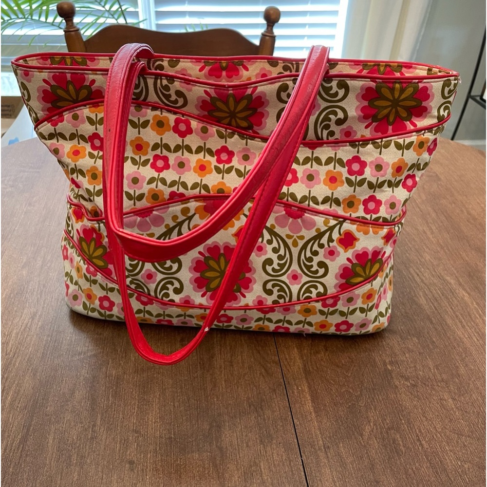 Vera Bradley Folkloric Tote pink orange green